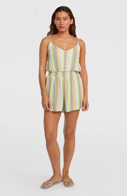 Women Thin Strap Buttoned Romper