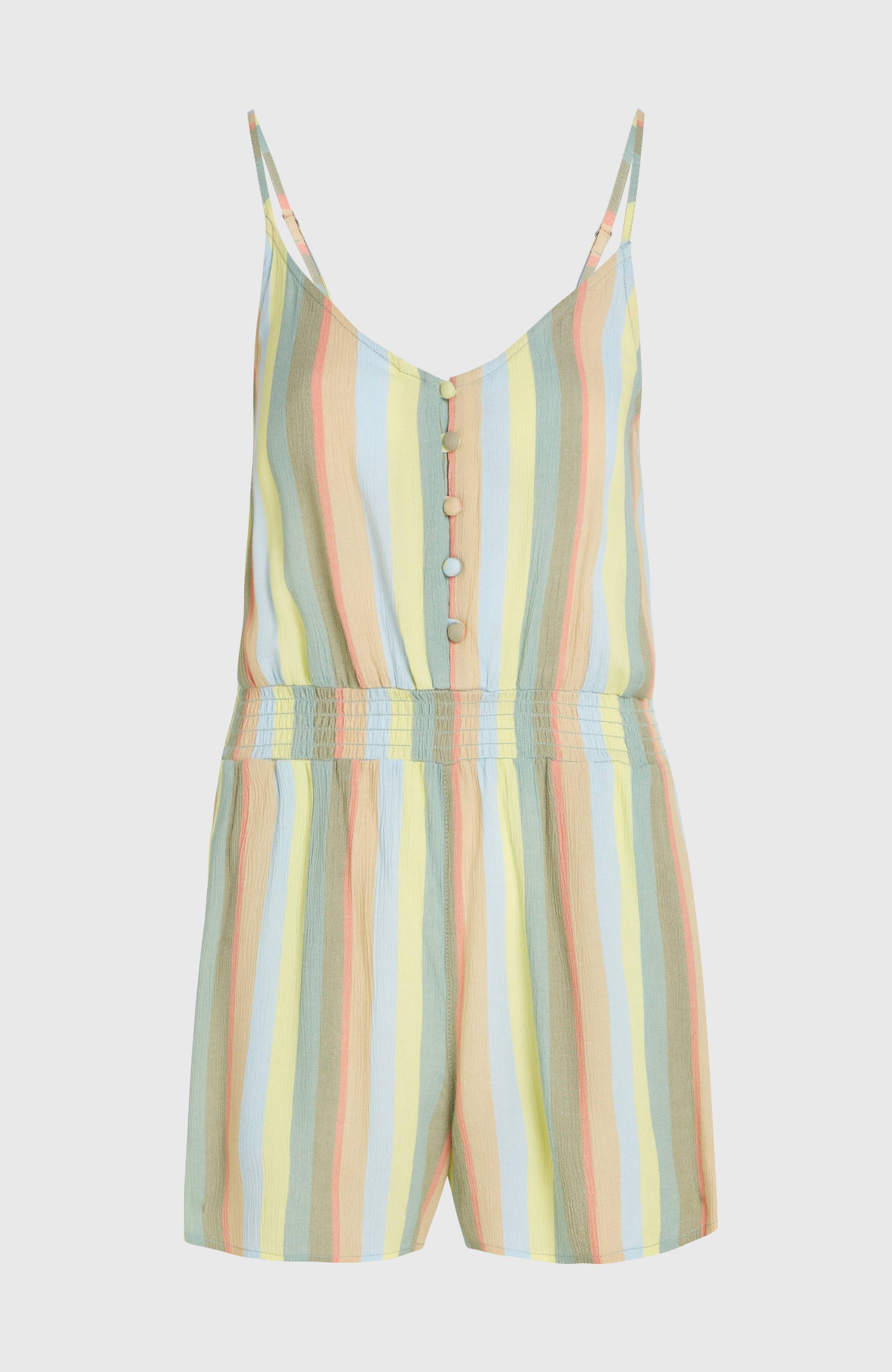 Women Thin Strap Buttoned Romper