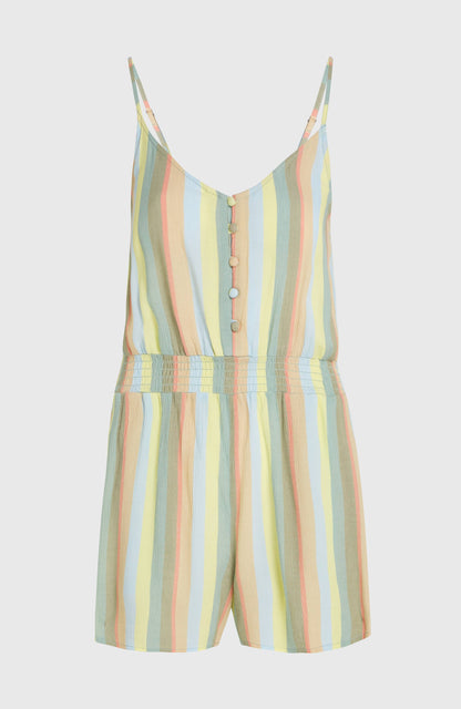 Women Thin Strap Buttoned Romper