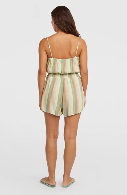 Women Thin Strap Buttoned Romper