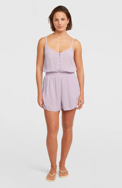 Women Thin Strap Buttoned Romper