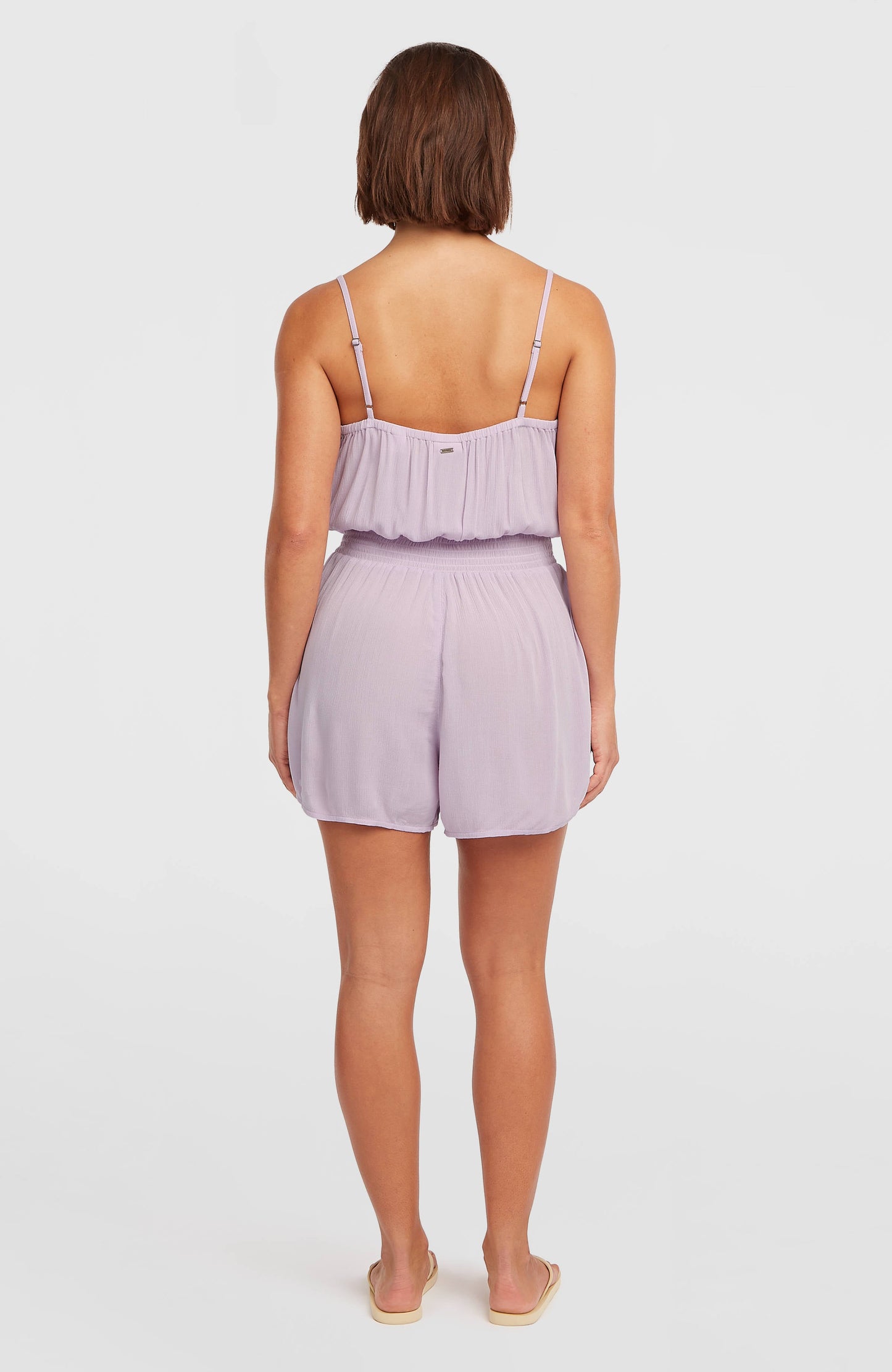 Women Thin Strap Buttoned Romper