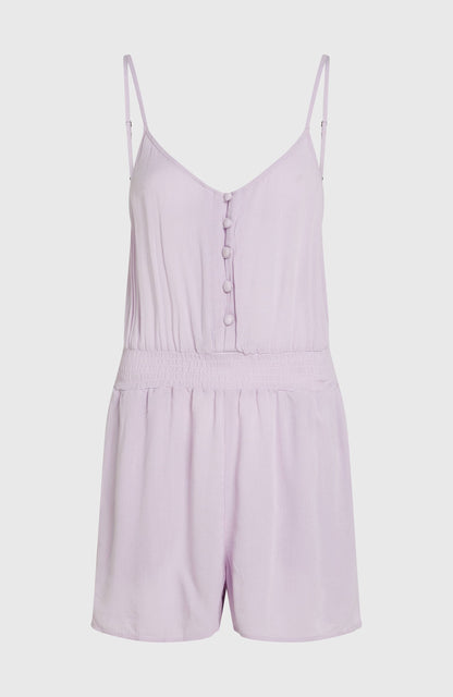 Women Thin Strap Buttoned Romper
