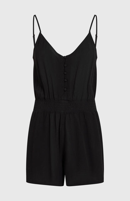 Women Thin Strap Buttoned Romper
