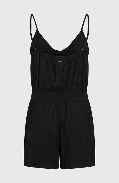 Women Thin Strap Buttoned Romper