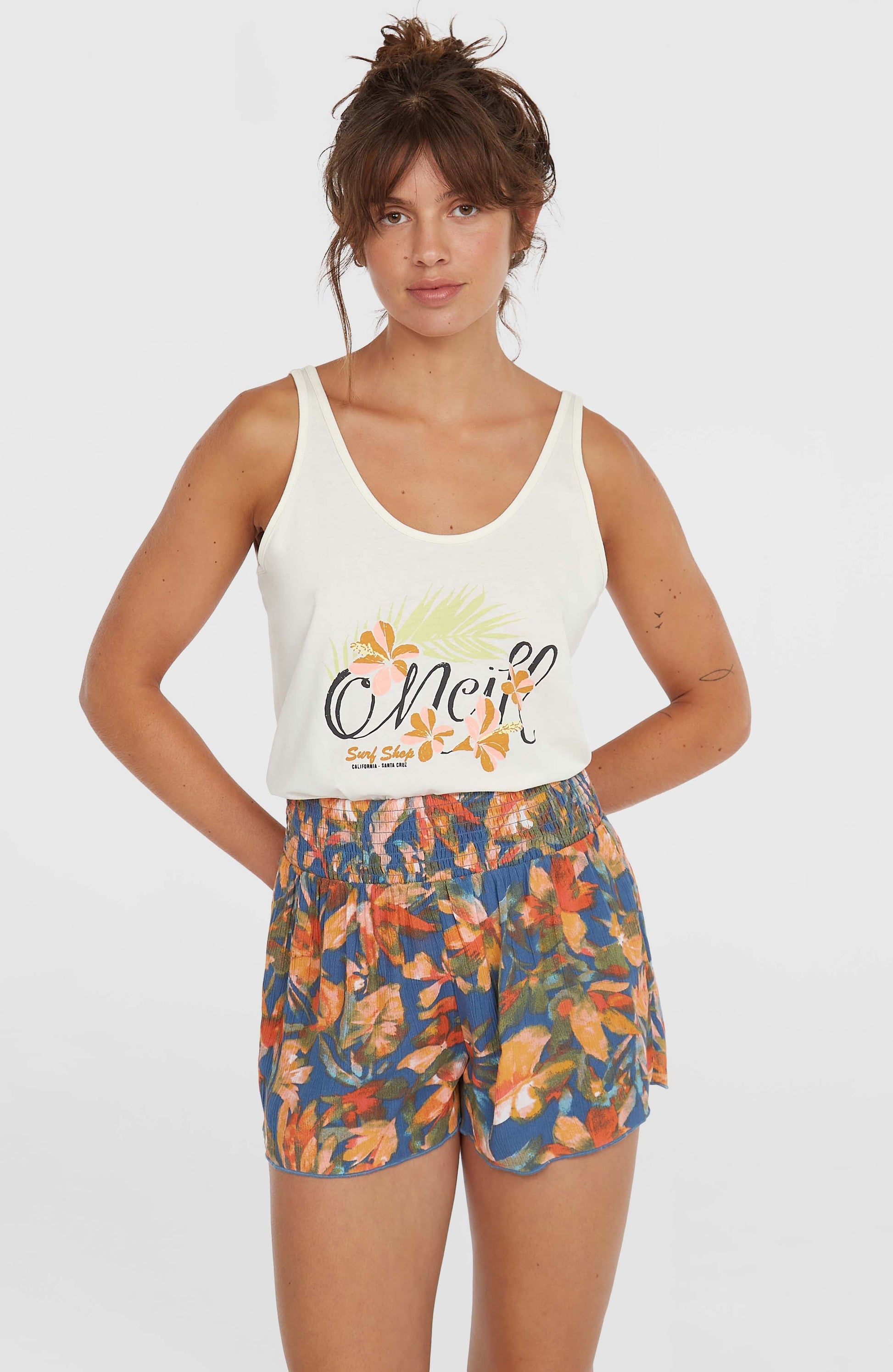 Women Johnny Smocked Waist Shorts