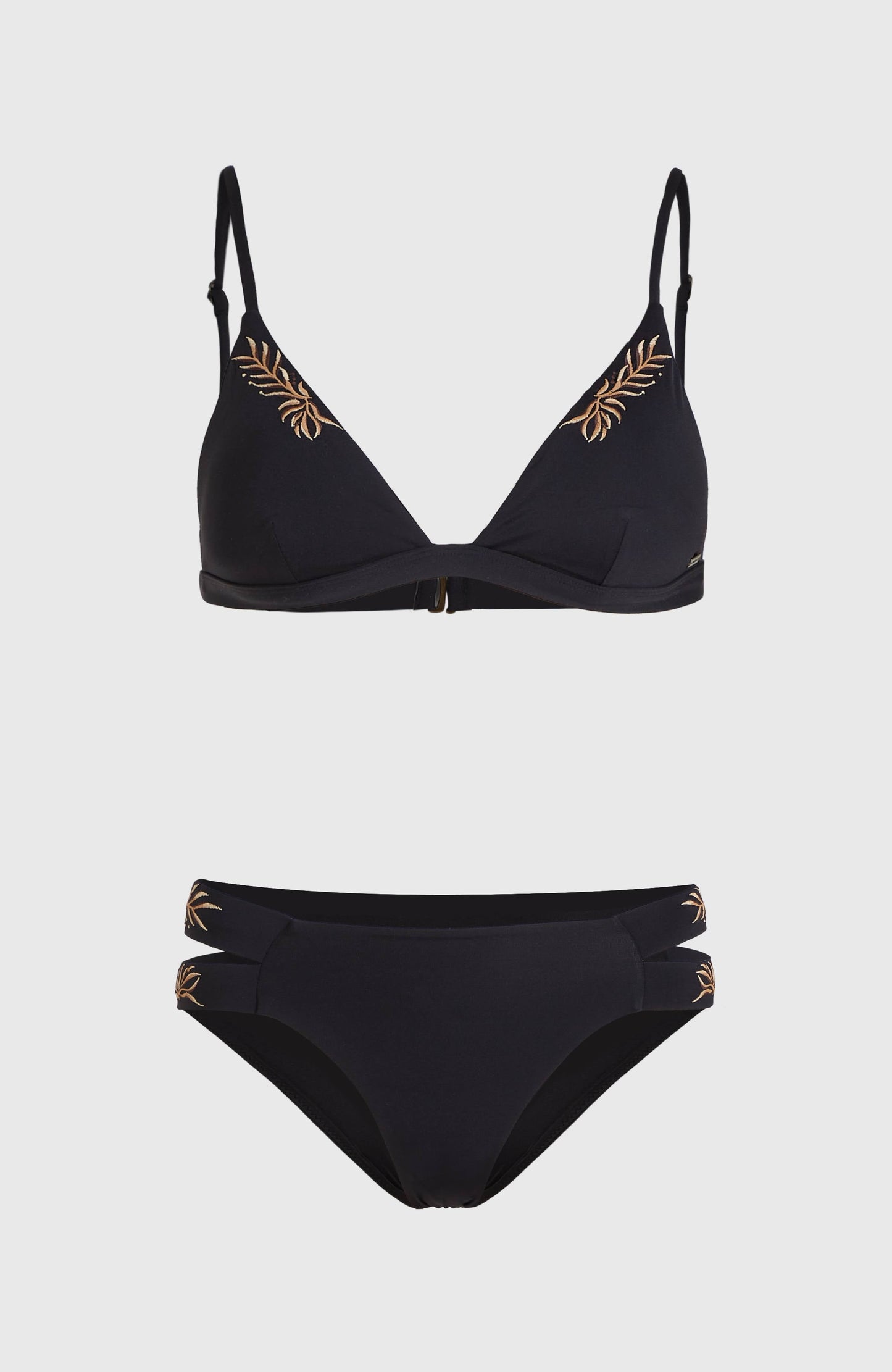 Women Seaside Boulder Embroidery Bikini Set