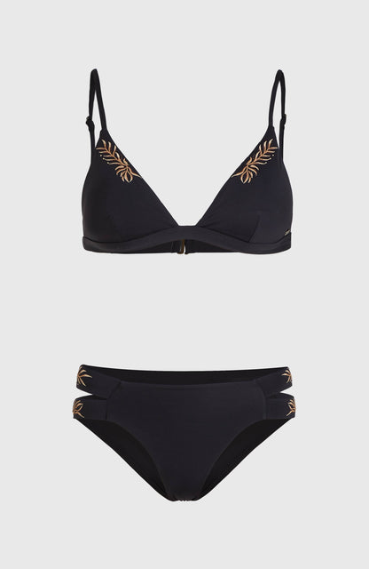 Women Seaside Boulder Embroidery Bikini Set