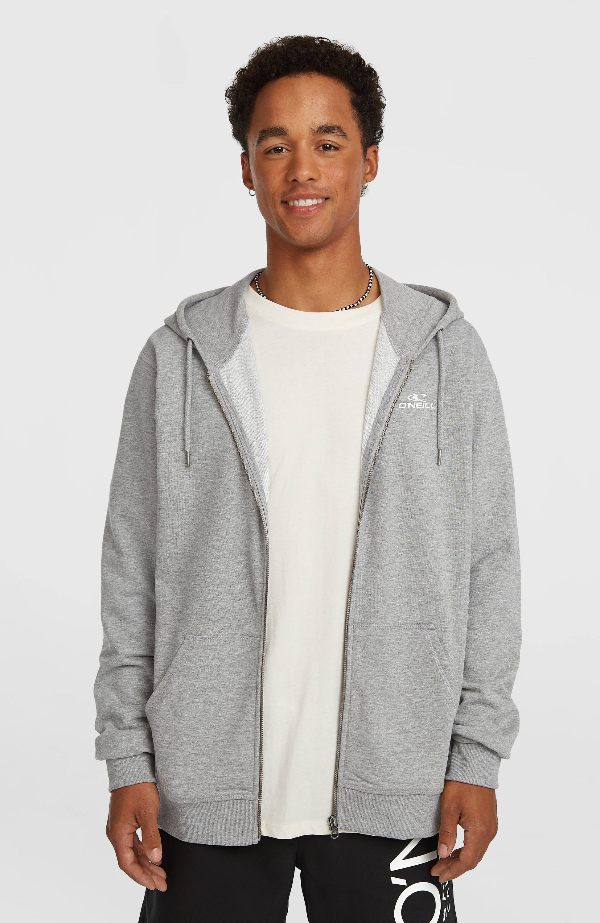 Men Small Logo Full-Zip Hoodie