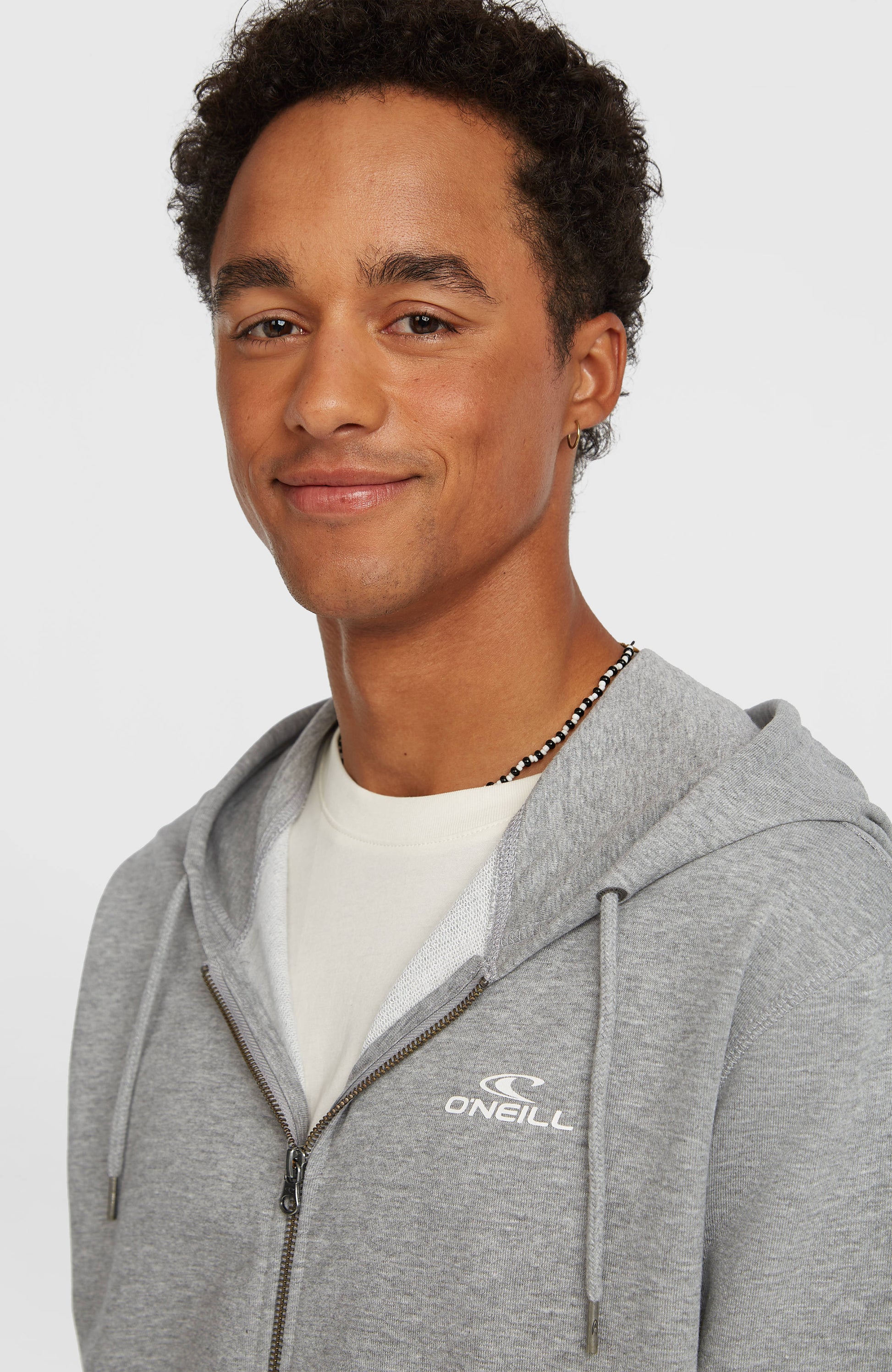 Men Small Logo Full-Zip Hoodie
