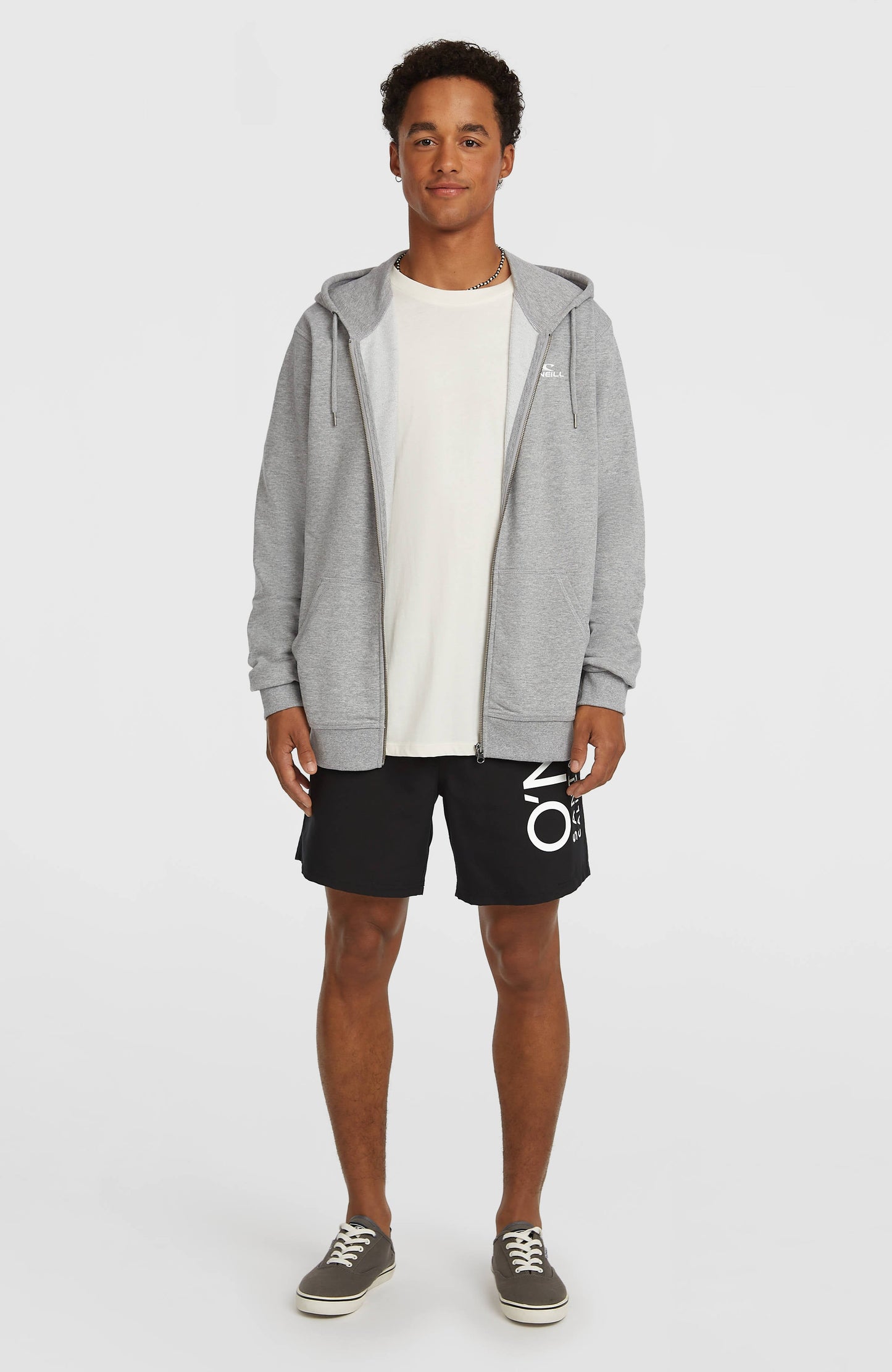 Men Small Logo Full-Zip Hoodie