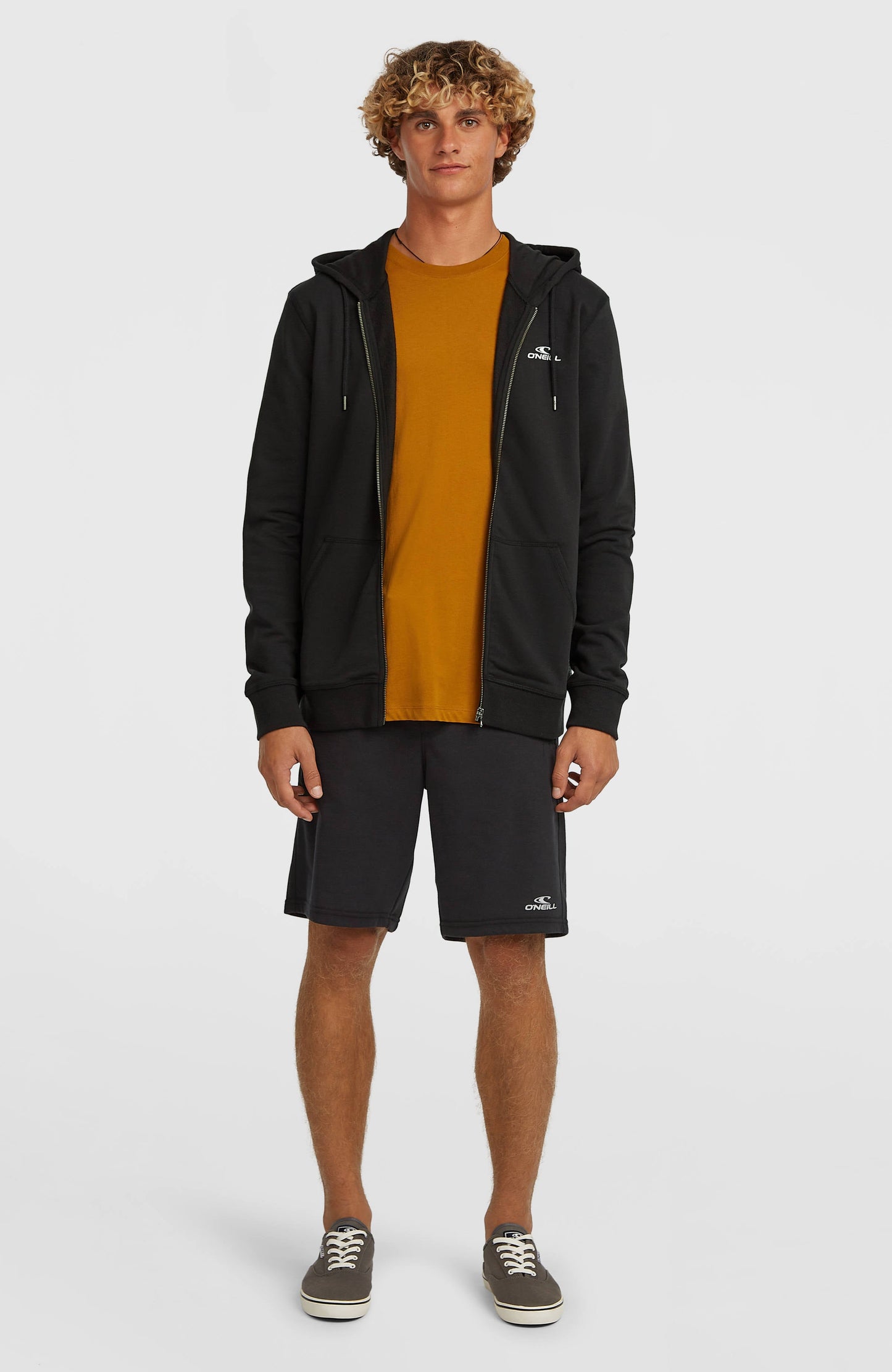 Men Small Logo Full-Zip Hoodie