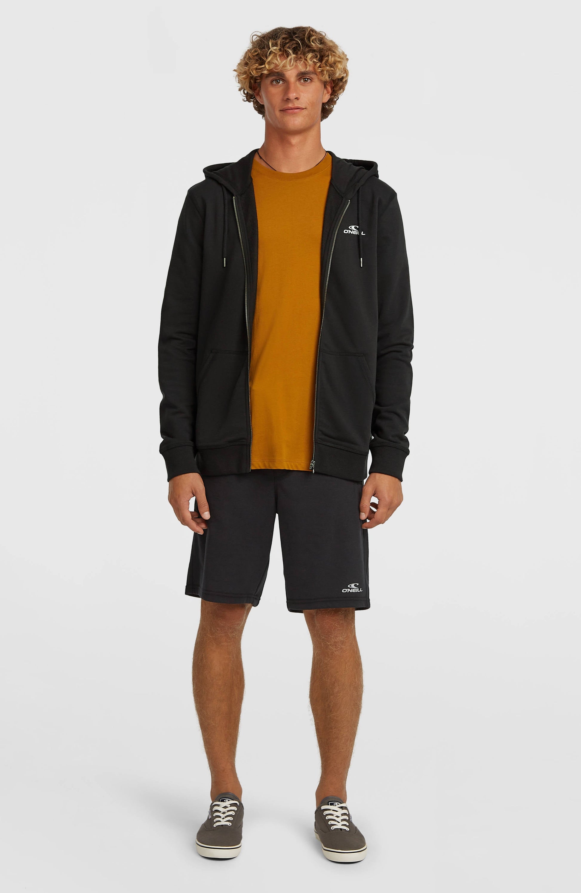 Men Small Logo Full-Zip Hoodie