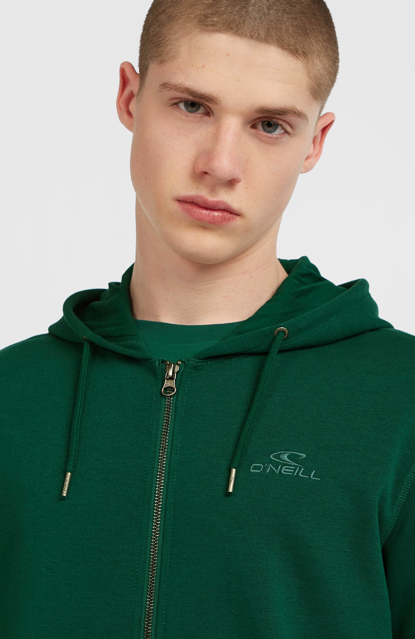 Men Small Logo Full-Zip Hoodie