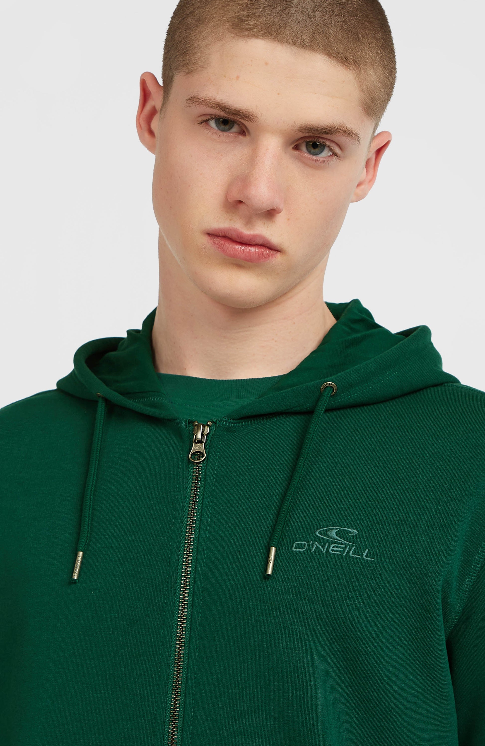Men Small Logo Full-Zip Hoodie