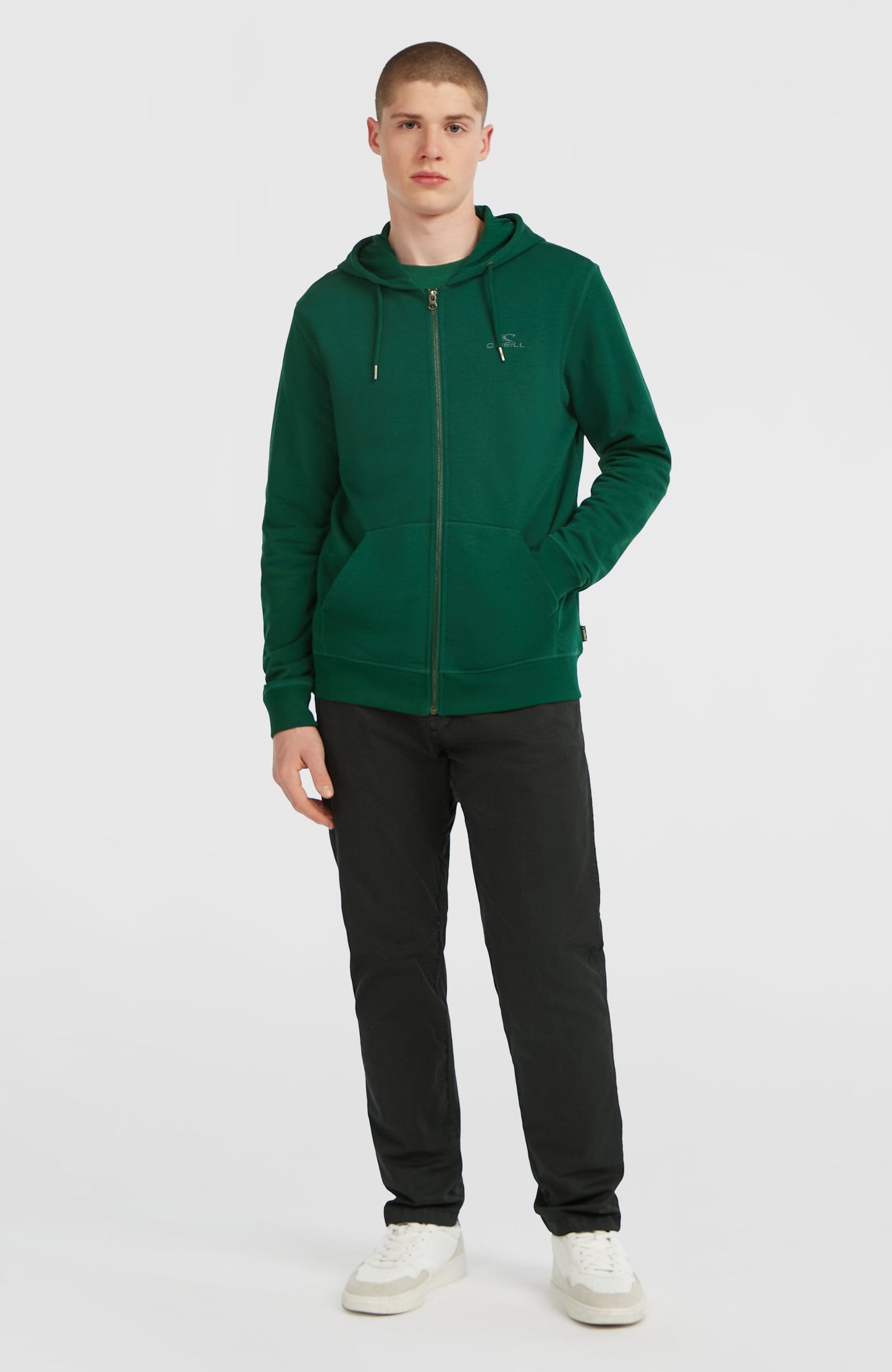 Men Small Logo Full-Zip Hoodie