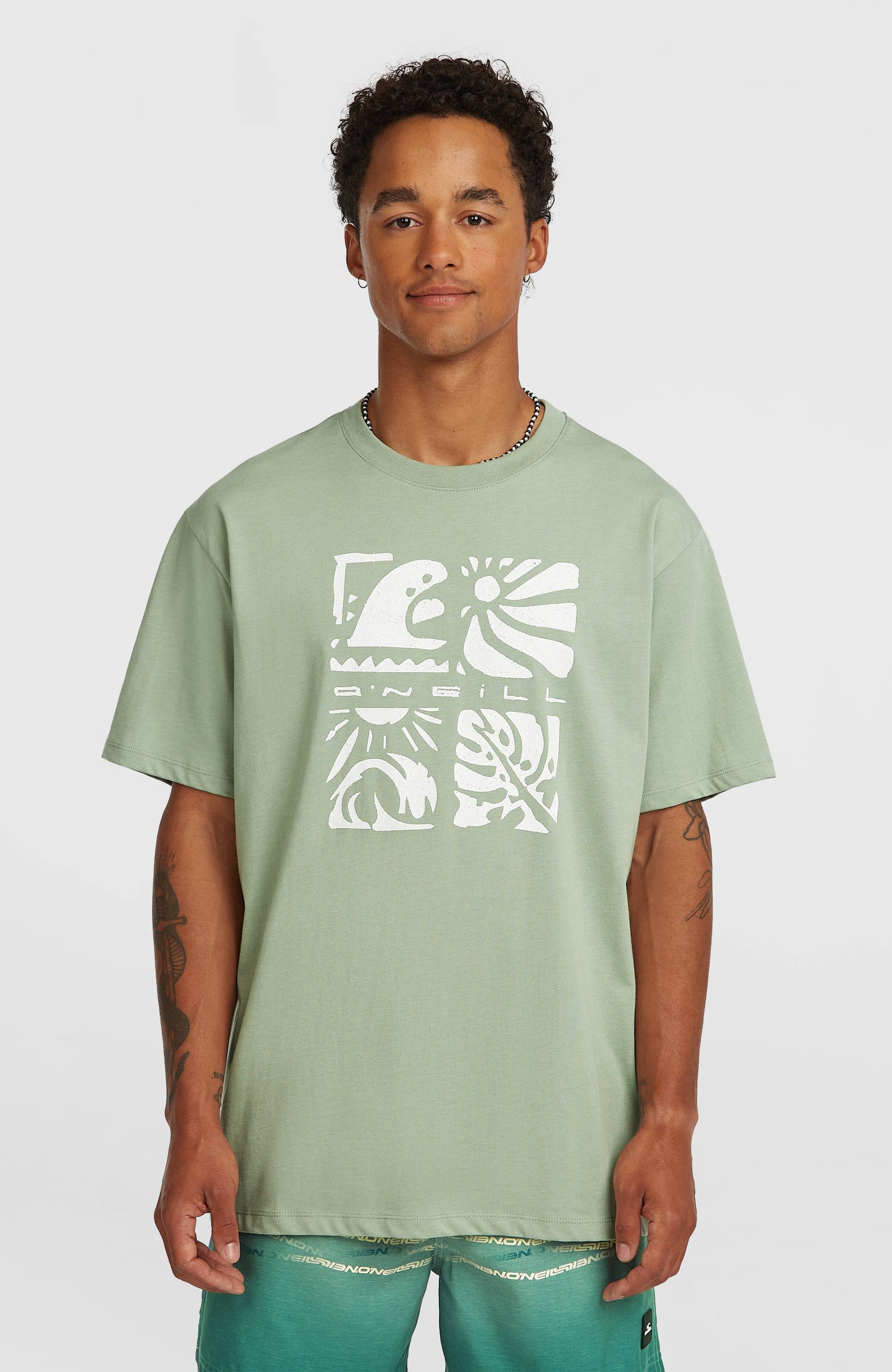 Men O’Neill Melange Front Print T-Shirt