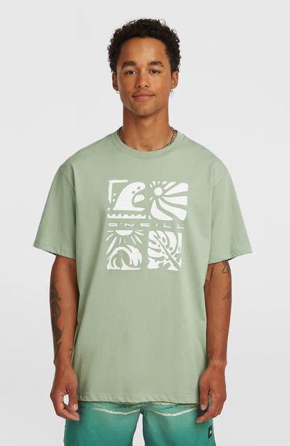 Men O’Neill Melange Front Print T-Shirt