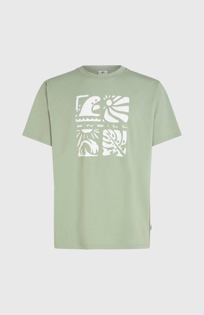 Men O’Neill Melange Front Print T-Shirt
