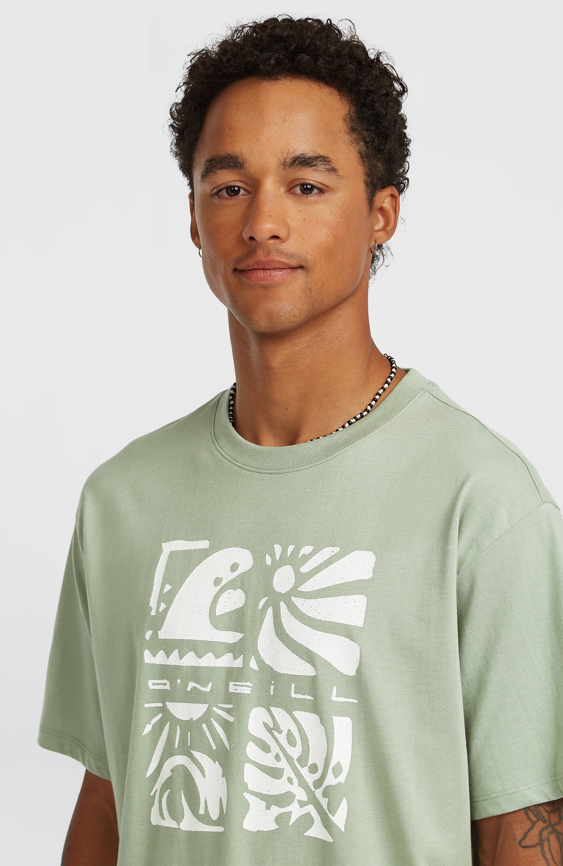 Men O’Neill Melange Front Print T-Shirt