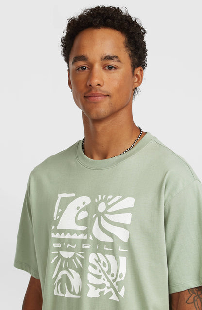 Men O’Neill Melange Front Print T-Shirt