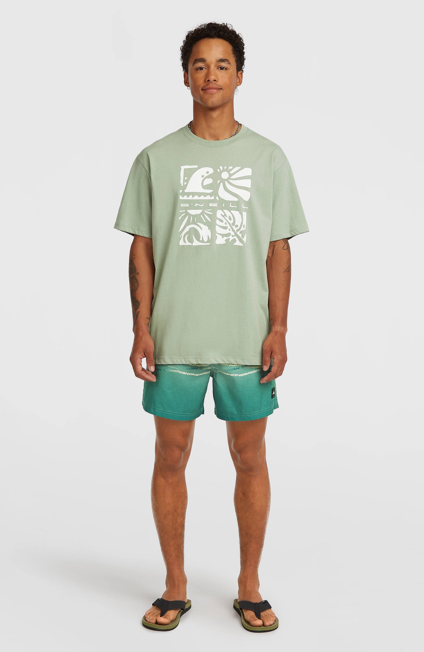 Men O’Neill Melange Front Print T-Shirt