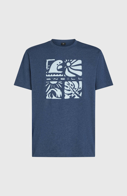 Men O’Neill Melange Front Print T-Shirt