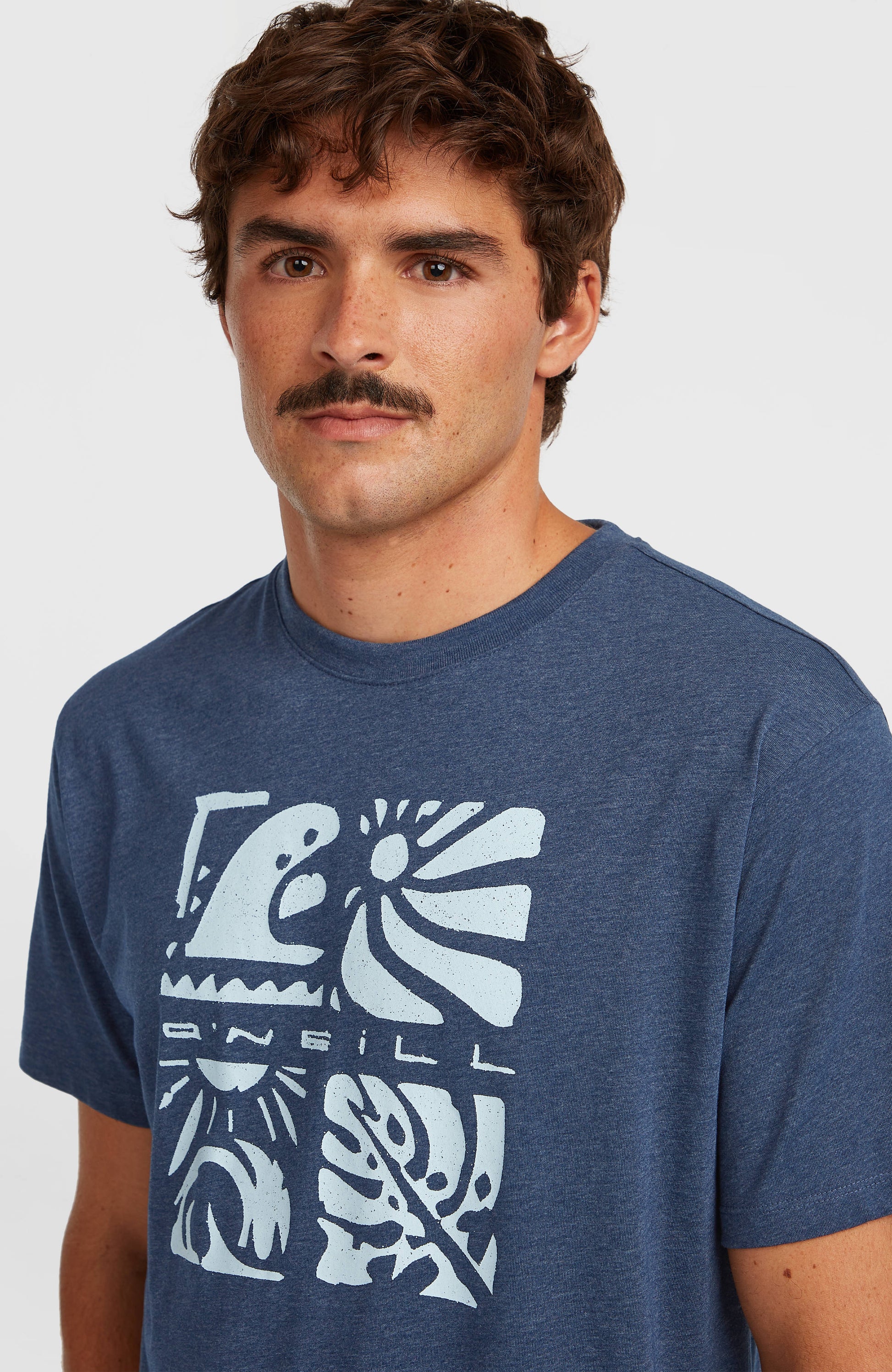 Men O’Neill Melange Front Print T-Shirt