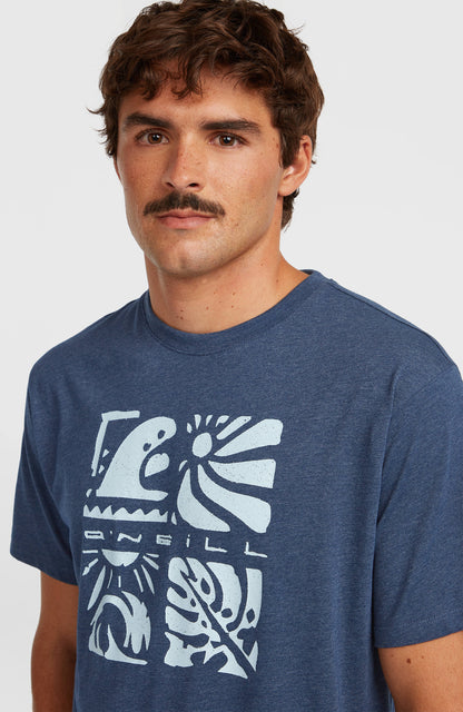 Men O’Neill Melange Front Print T-Shirt