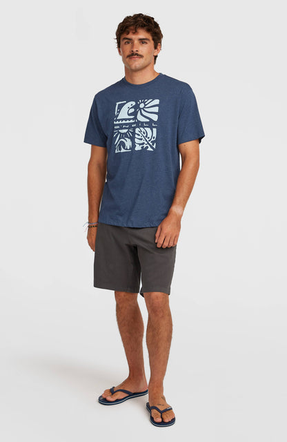 Men O’Neill Melange Front Print T-Shirt