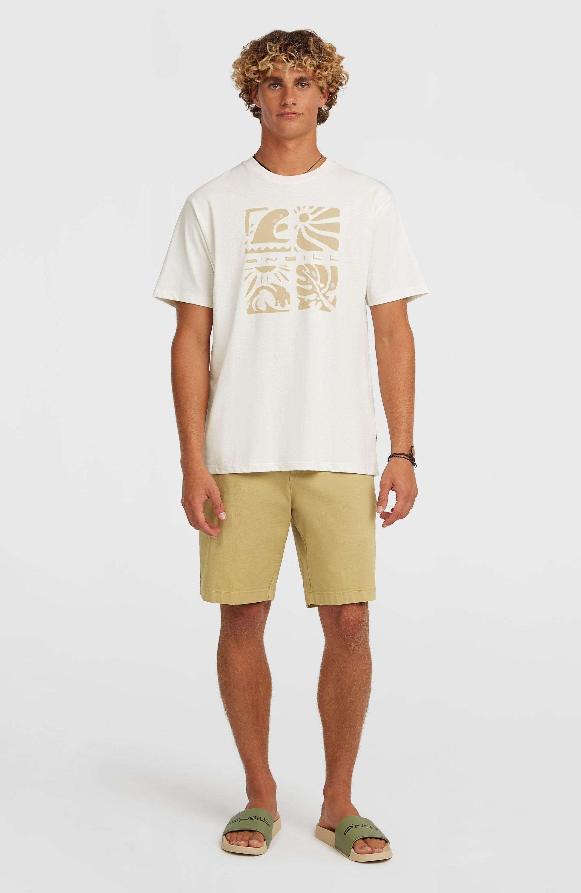 Men O’Neill Melange Front Print T-Shirt