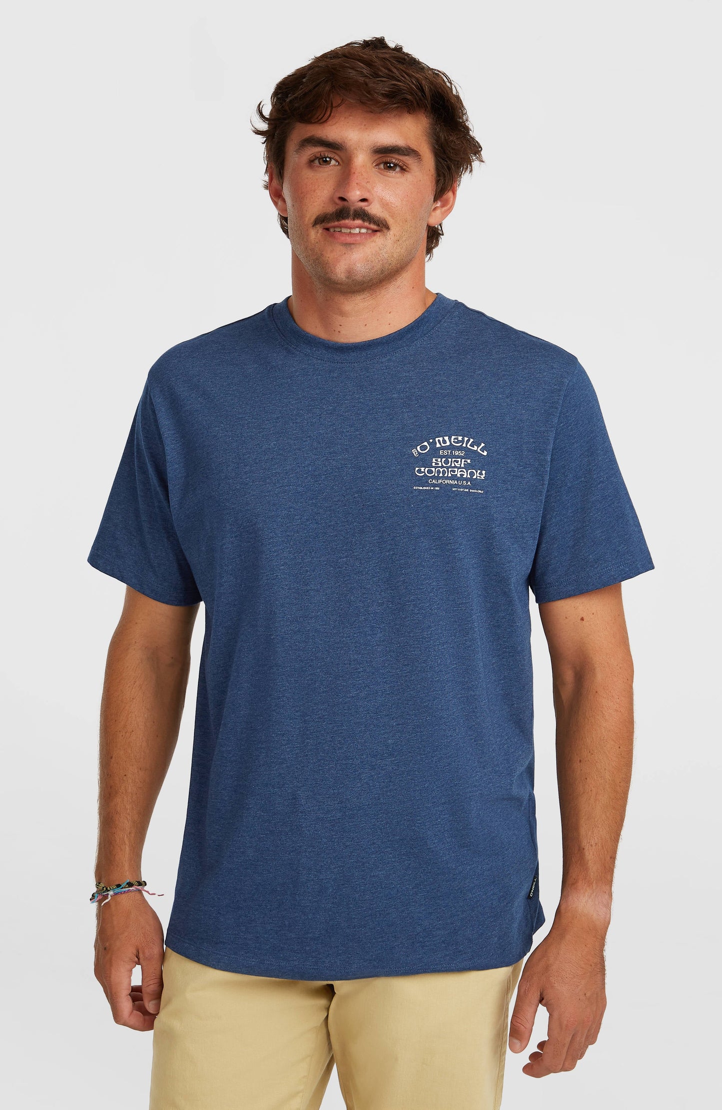 Men Melange Chest Print T-Shirt