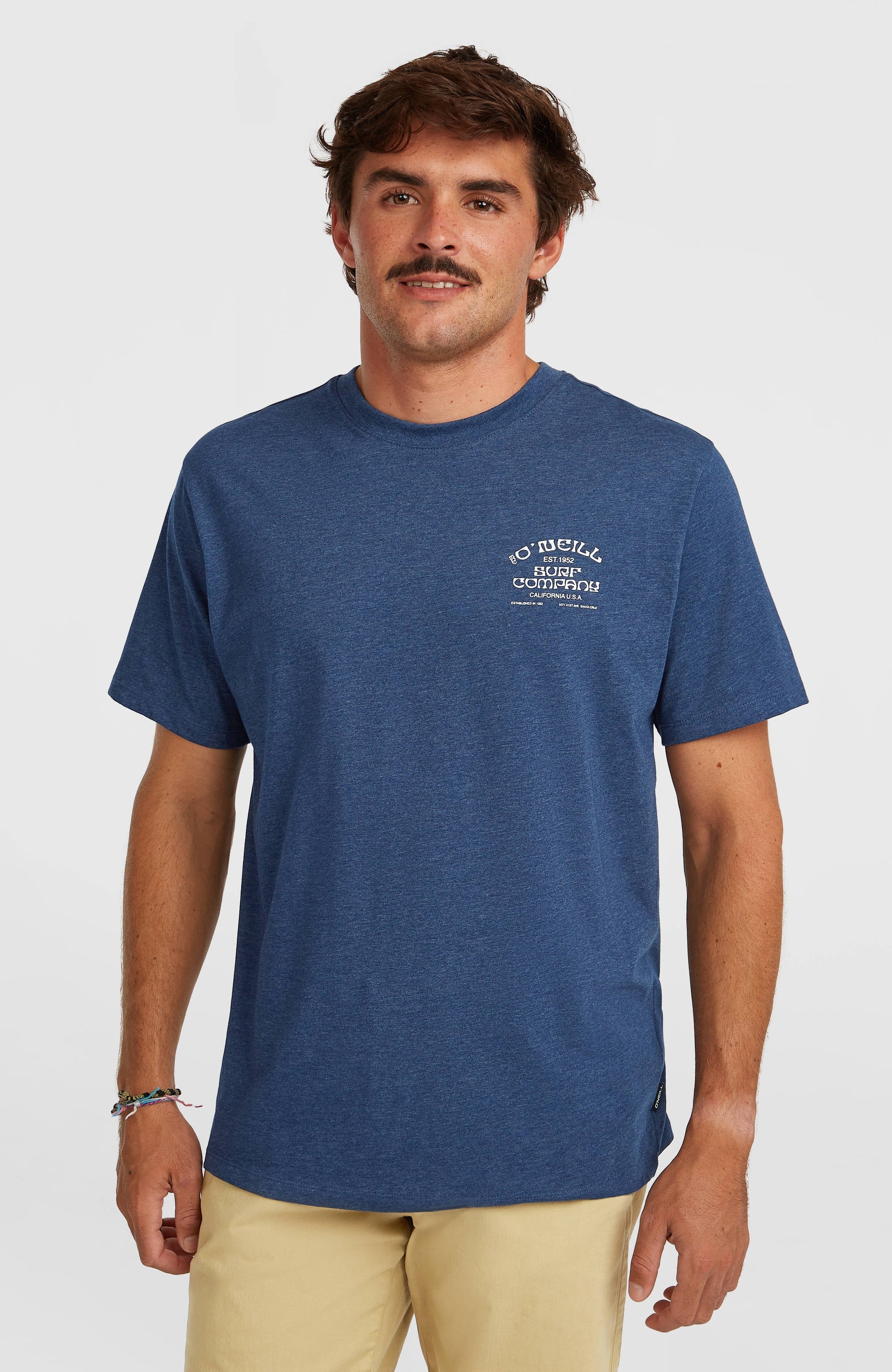 Men Melange Chest Print T-Shirt