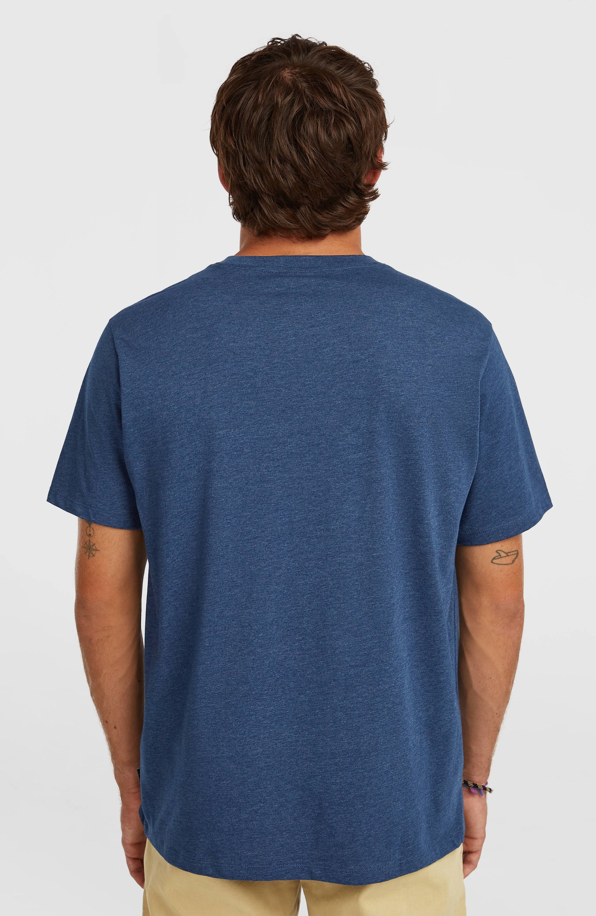 Men Melange Chest Print T-Shirt