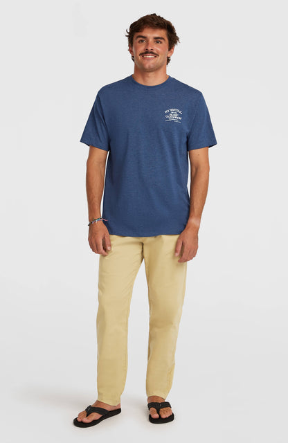 Men Melange Chest Print T-Shirt