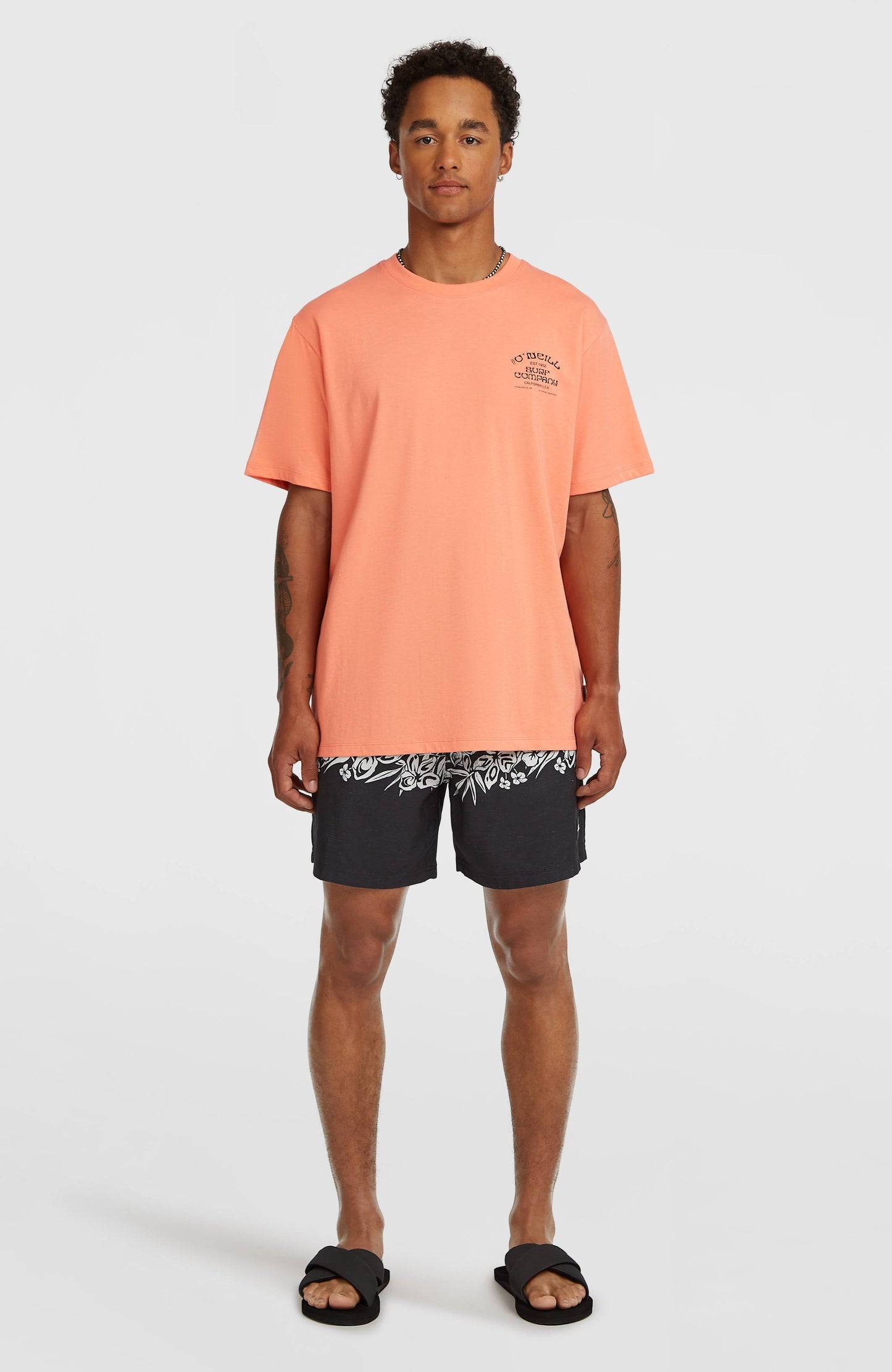 Men Melange Chest Print T-Shirt