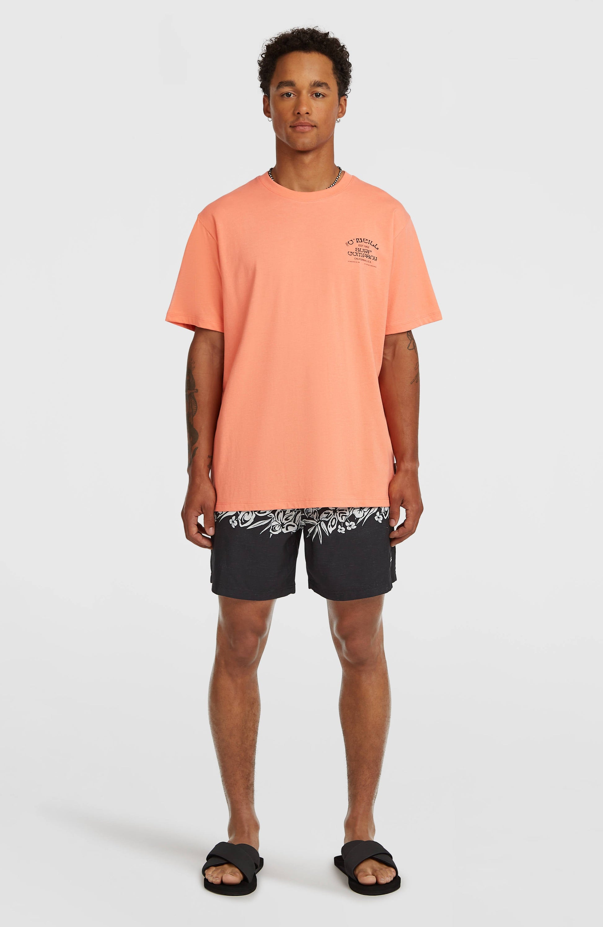 Men Melange Chest Print T-Shirt