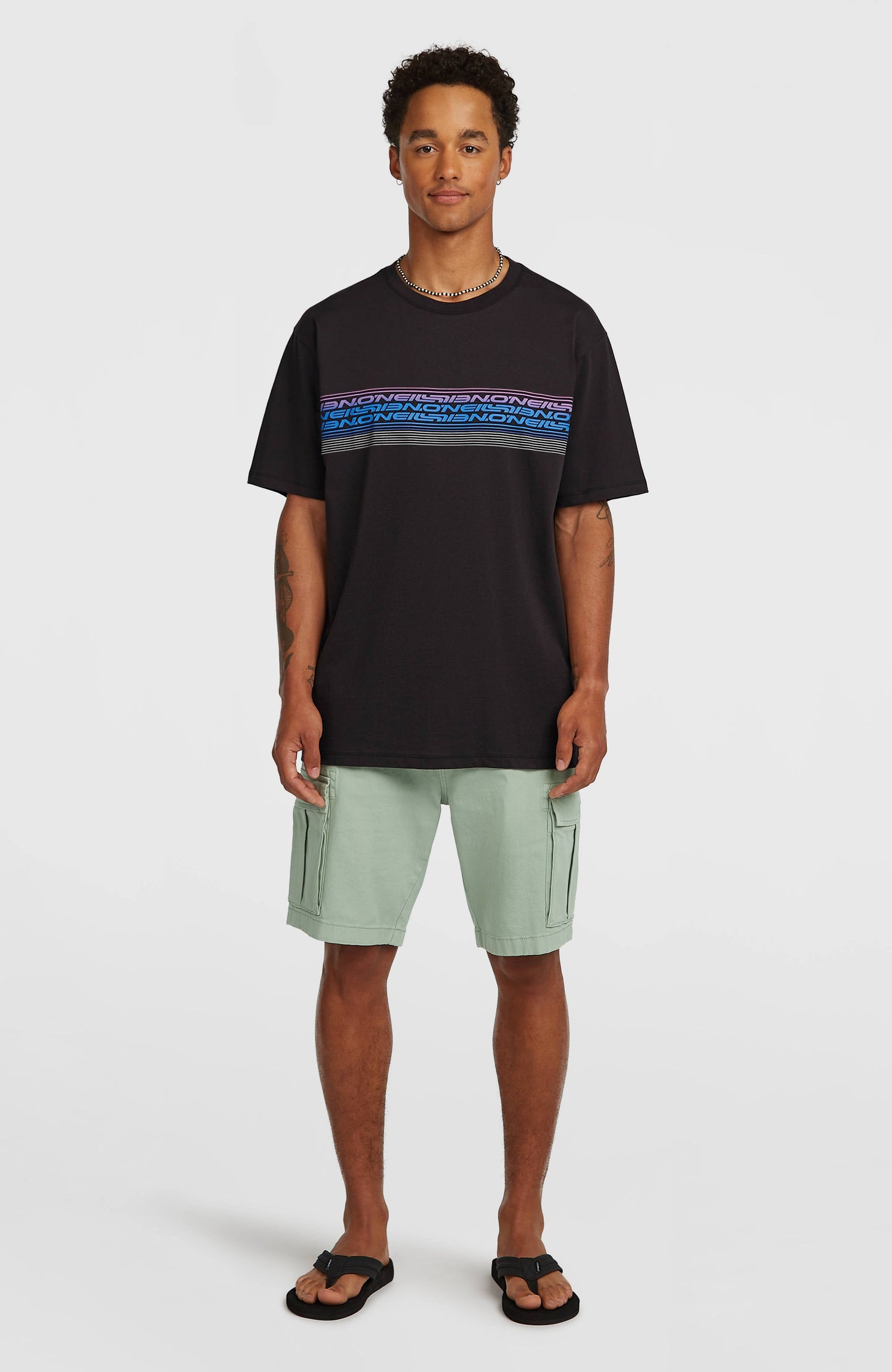 Men O’Neill Logo Stripe T-Shirt