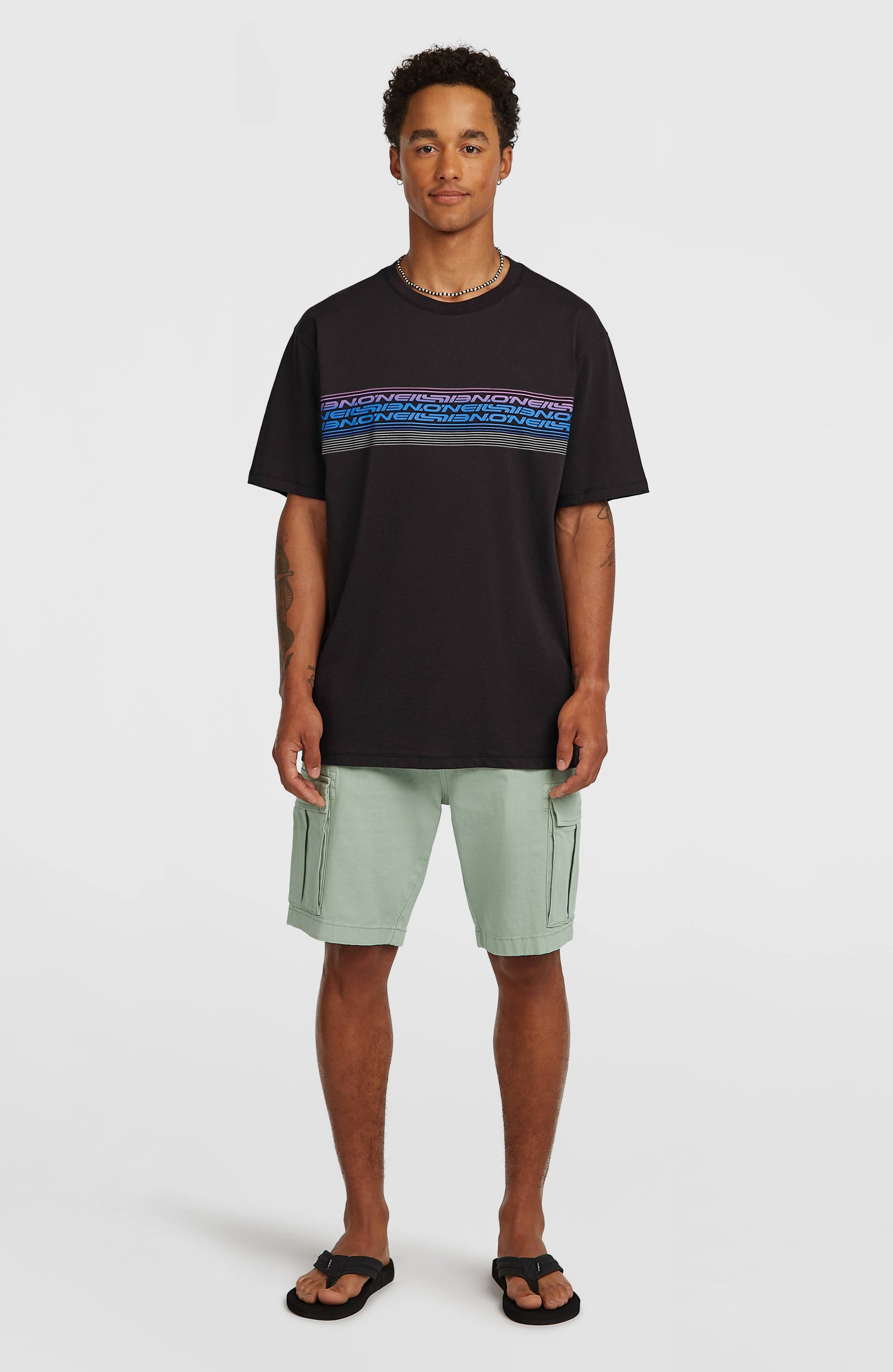 Men O’Neill Logo Stripe T-Shirt