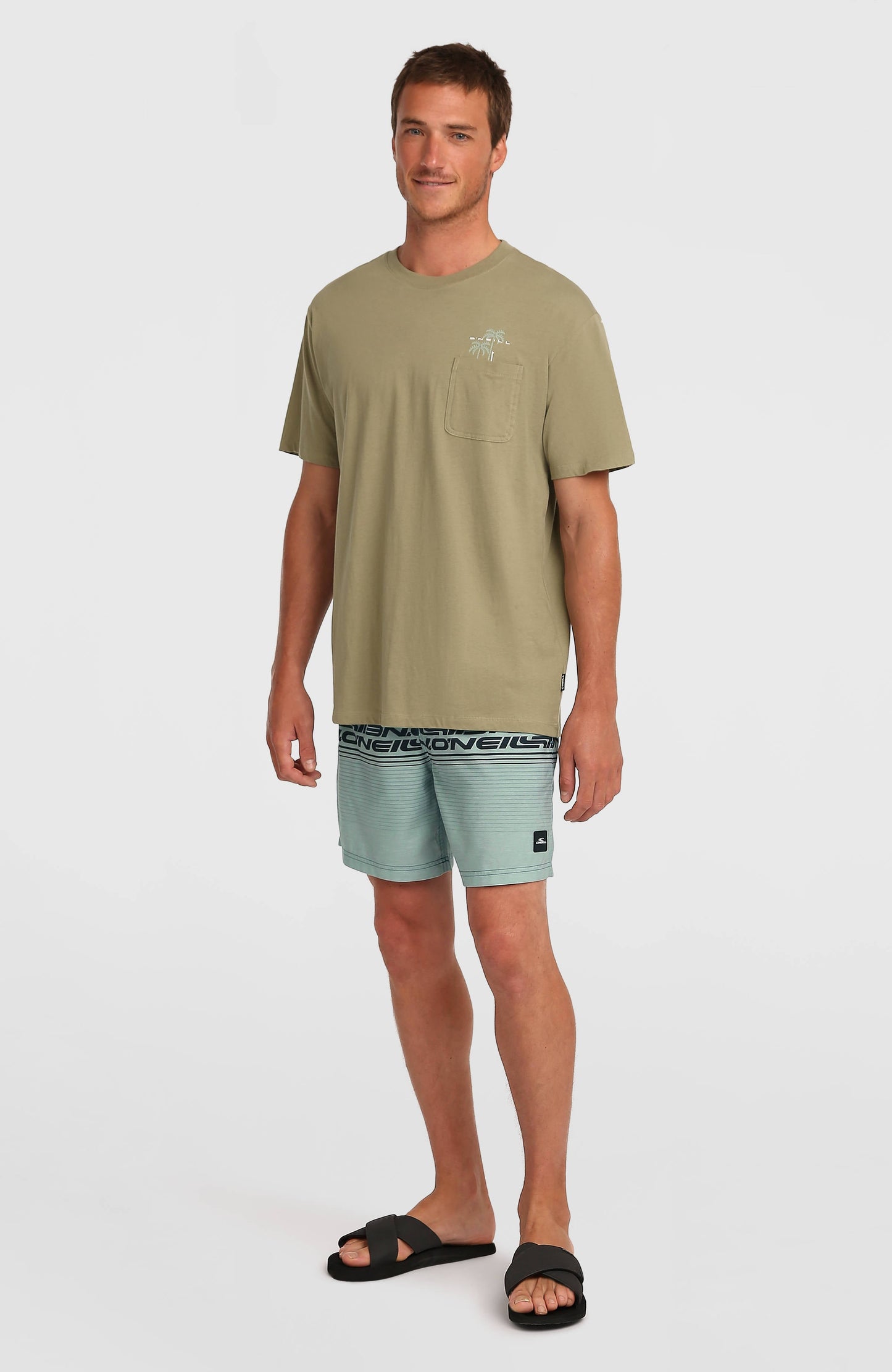 Men Logo Stripe 16'' Swimshorts